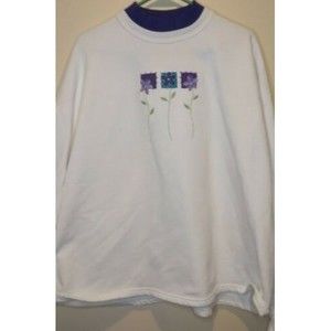 VTG 90s Top Stitch by Morning Sun Sweatshirt Size 3X Spring Flowers